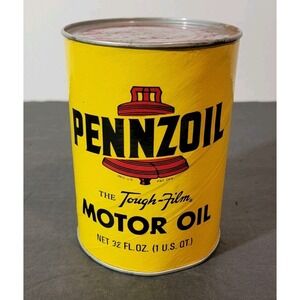 Vintage Pennzoil Red Bell Z-7 SAE 20w-20 HD Tough-Film Motor Oil 100% Full 1 Q